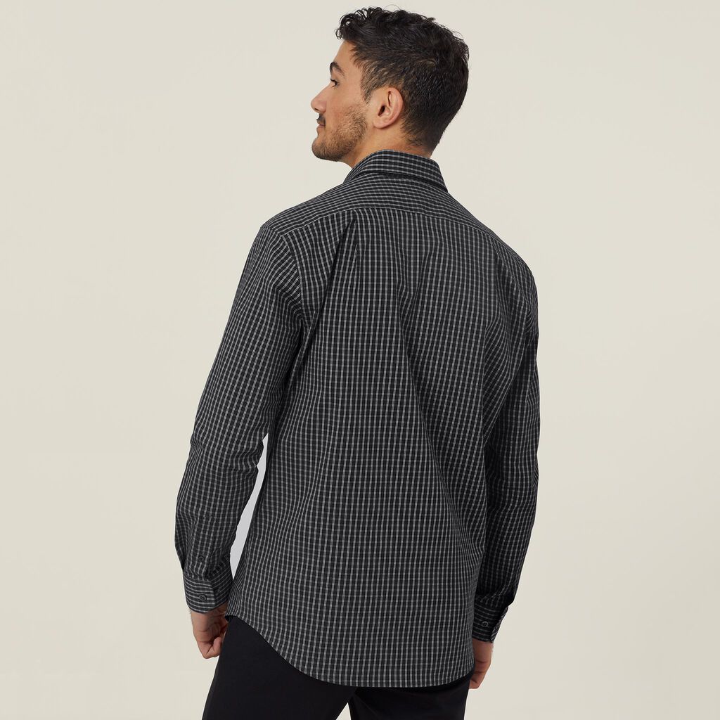 Window Check Stretch Long Sleeve Shirt - CATJDE