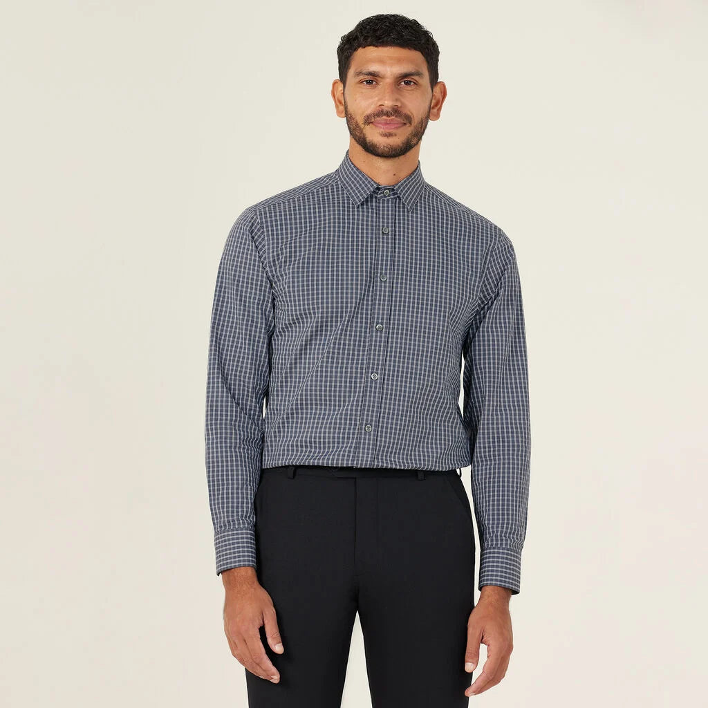 Window Check Stretch Long Sleeve Shirt - CATJDE