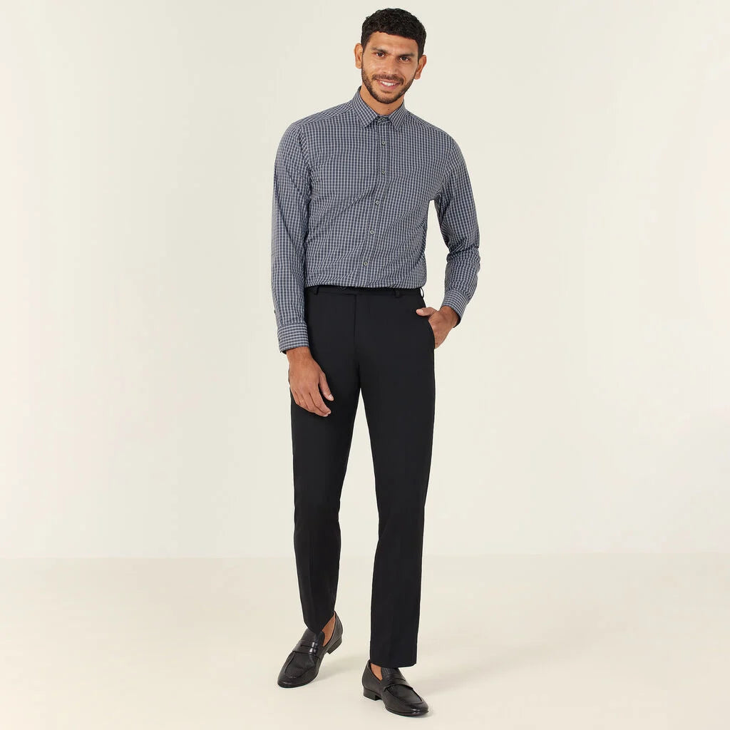 Window Check Stretch Long Sleeve Shirt - CATJDE