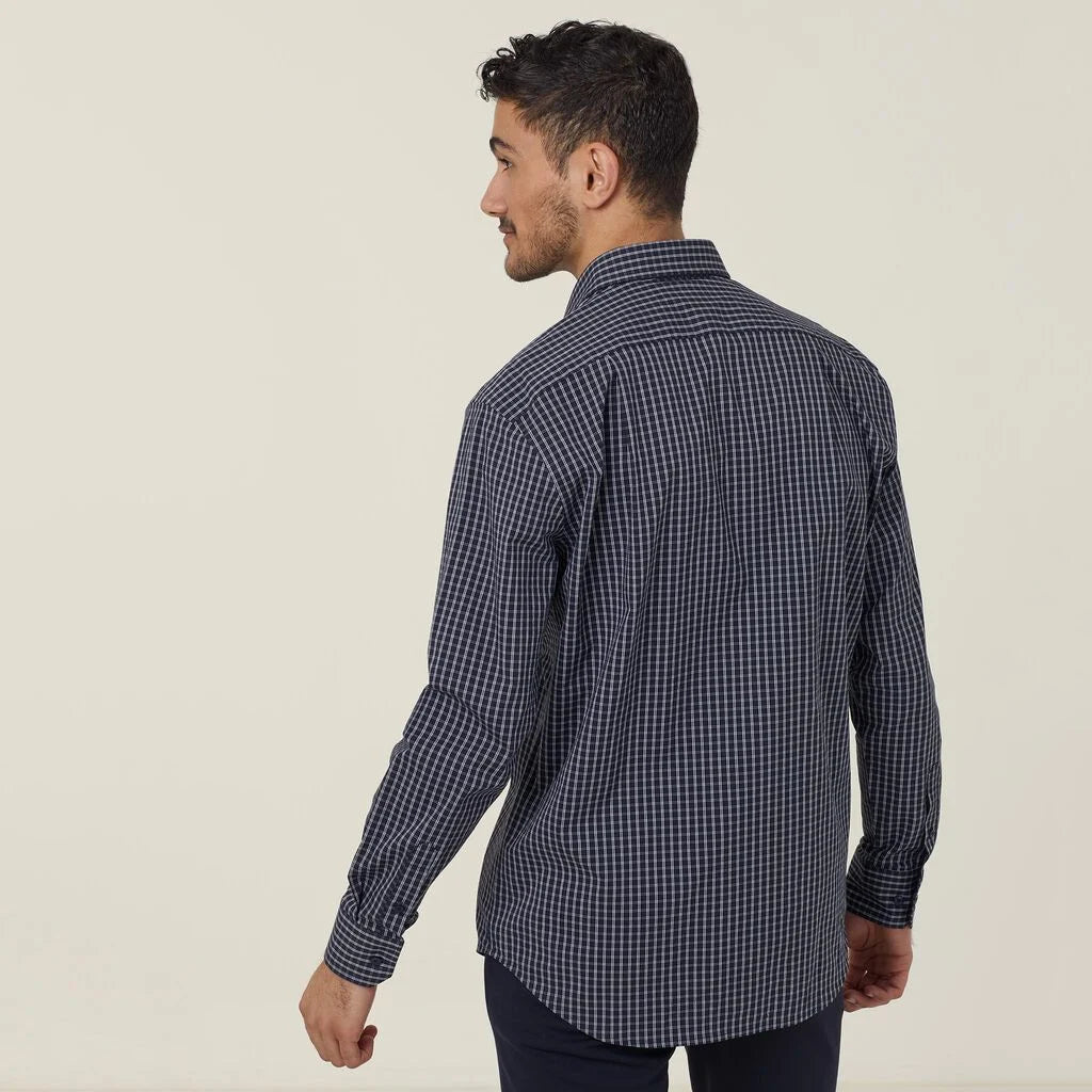 Window Check Stretch Long Sleeve Shirt - CATJDE