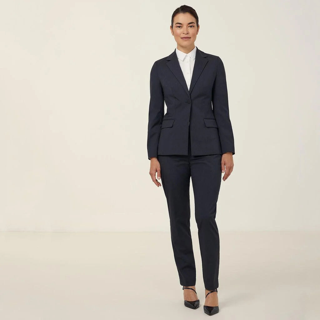 Poly Viscose Stretch 1 Button Mid-Length Jacket - CAT16H