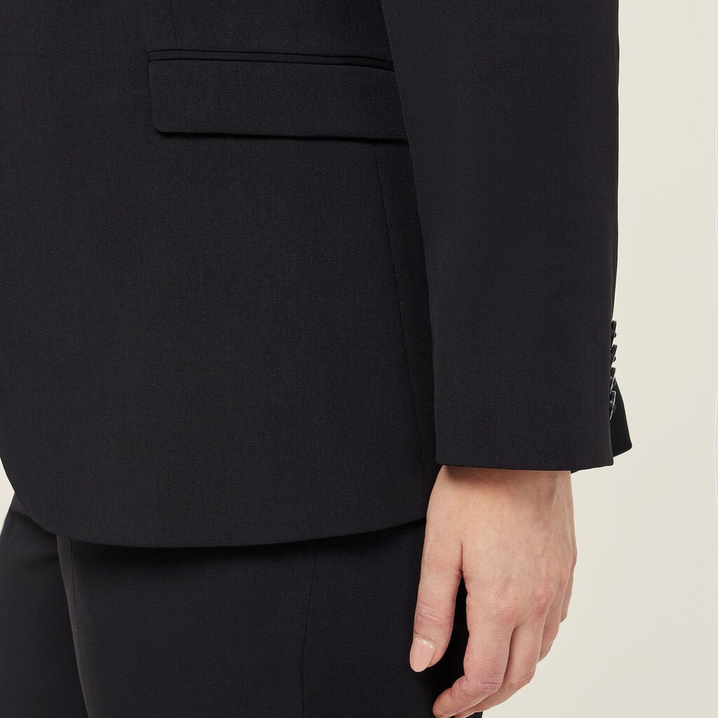Crepe Stretch Longline Jacket - CAT1H8