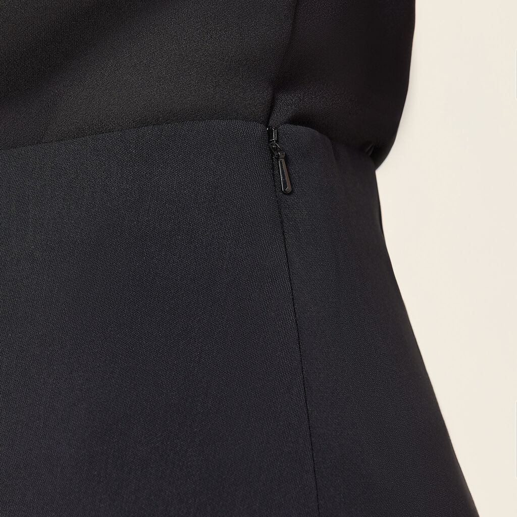 Crepe Stretch Midi Length A-line Skirt - CAT2RV