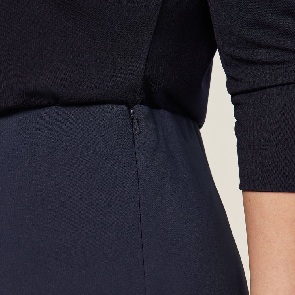 Crepe Stretch Midi Length A-line Skirt - CAT2RV