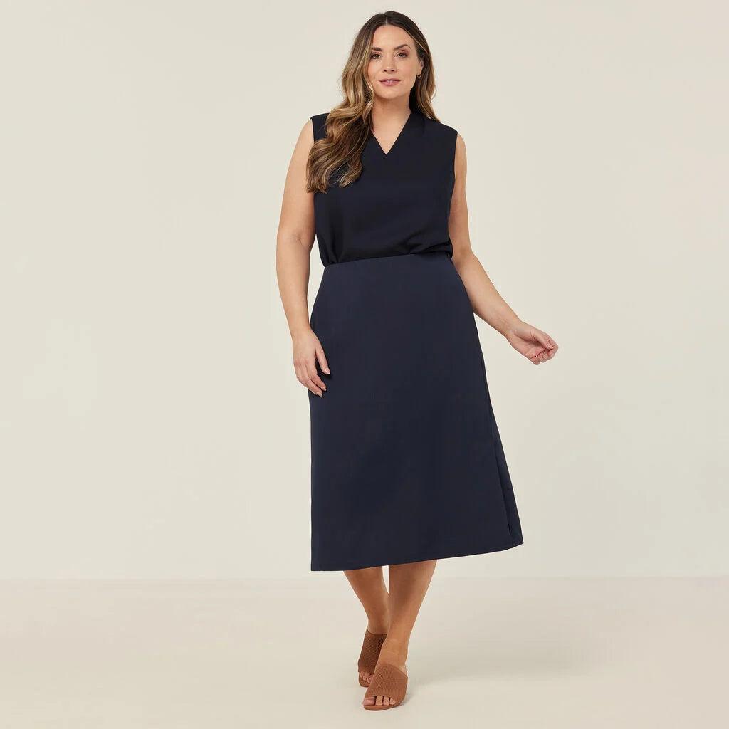 Crepe Stretch Midi Length A-line Skirt - CAT2RV