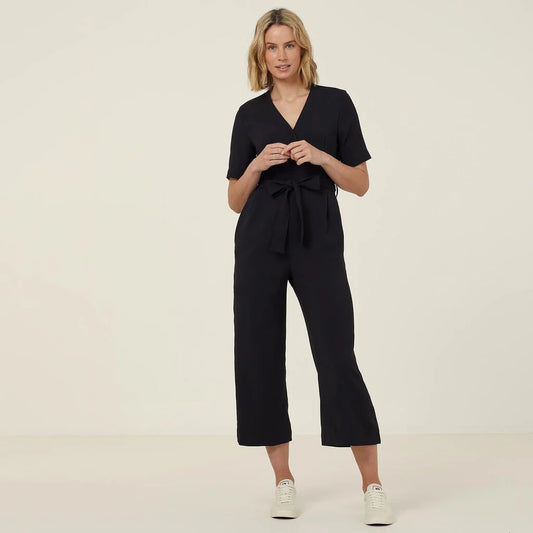 Heavy Stretch Georgette Short Sleeve Jumpsuit - CAT3RT