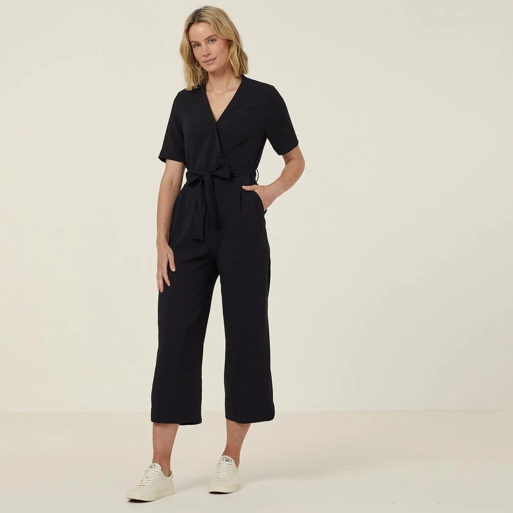 Heavy Stretch Georgette Short Sleeve Jumpsuit - CAT3RT