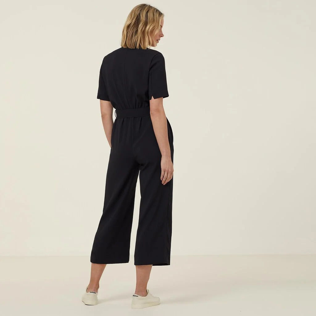 Heavy Stretch Georgette Short Sleeve Jumpsuit - CAT3RT