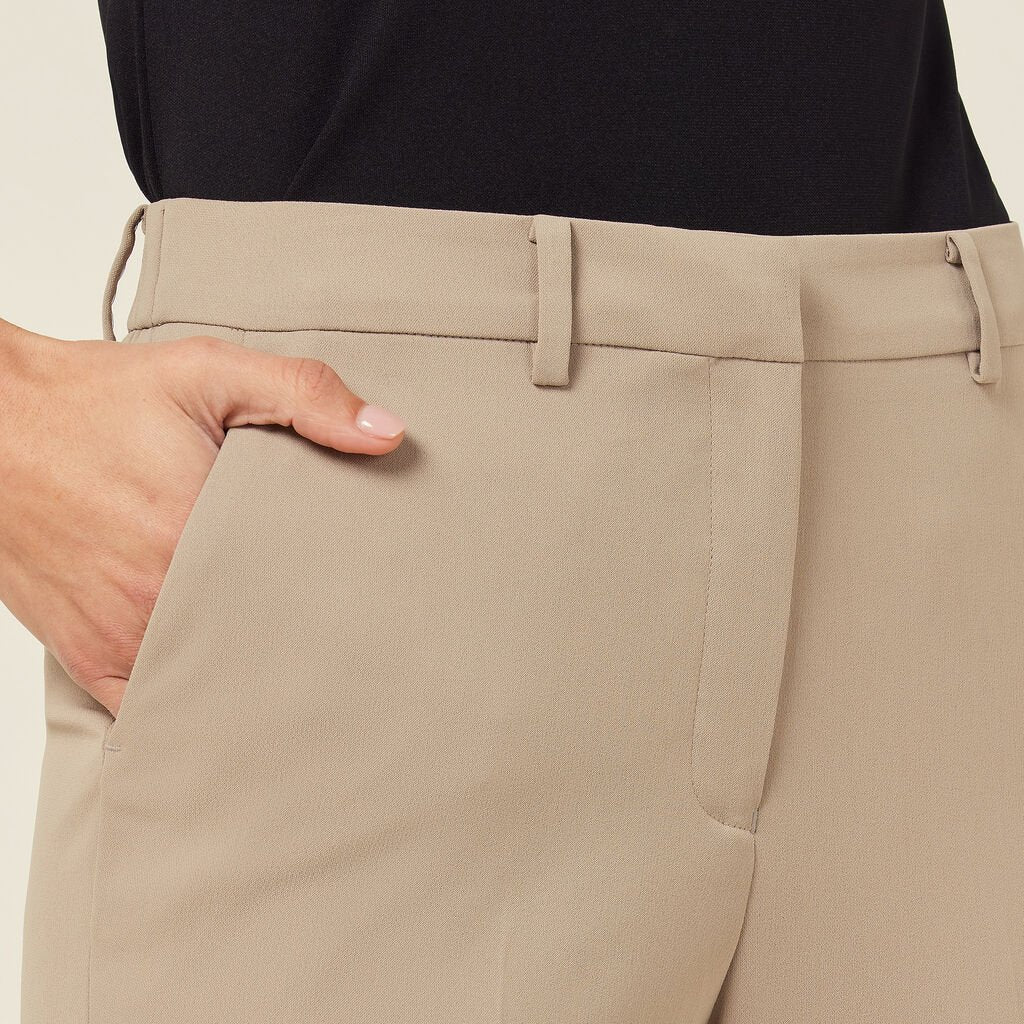 Crepe Stretch High Waist Cropped Pant SKU - 3YC