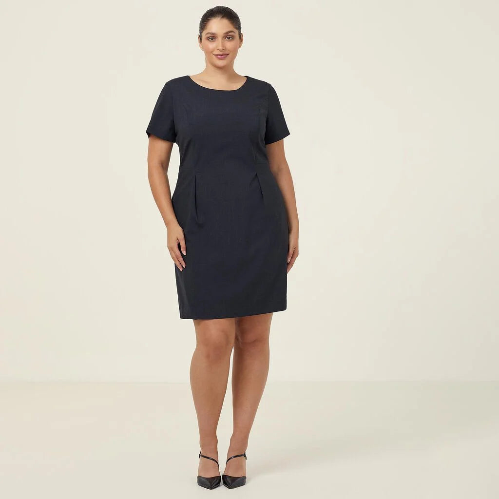 Stretch Wool Blend Short Sleeve Dress - CAT67K