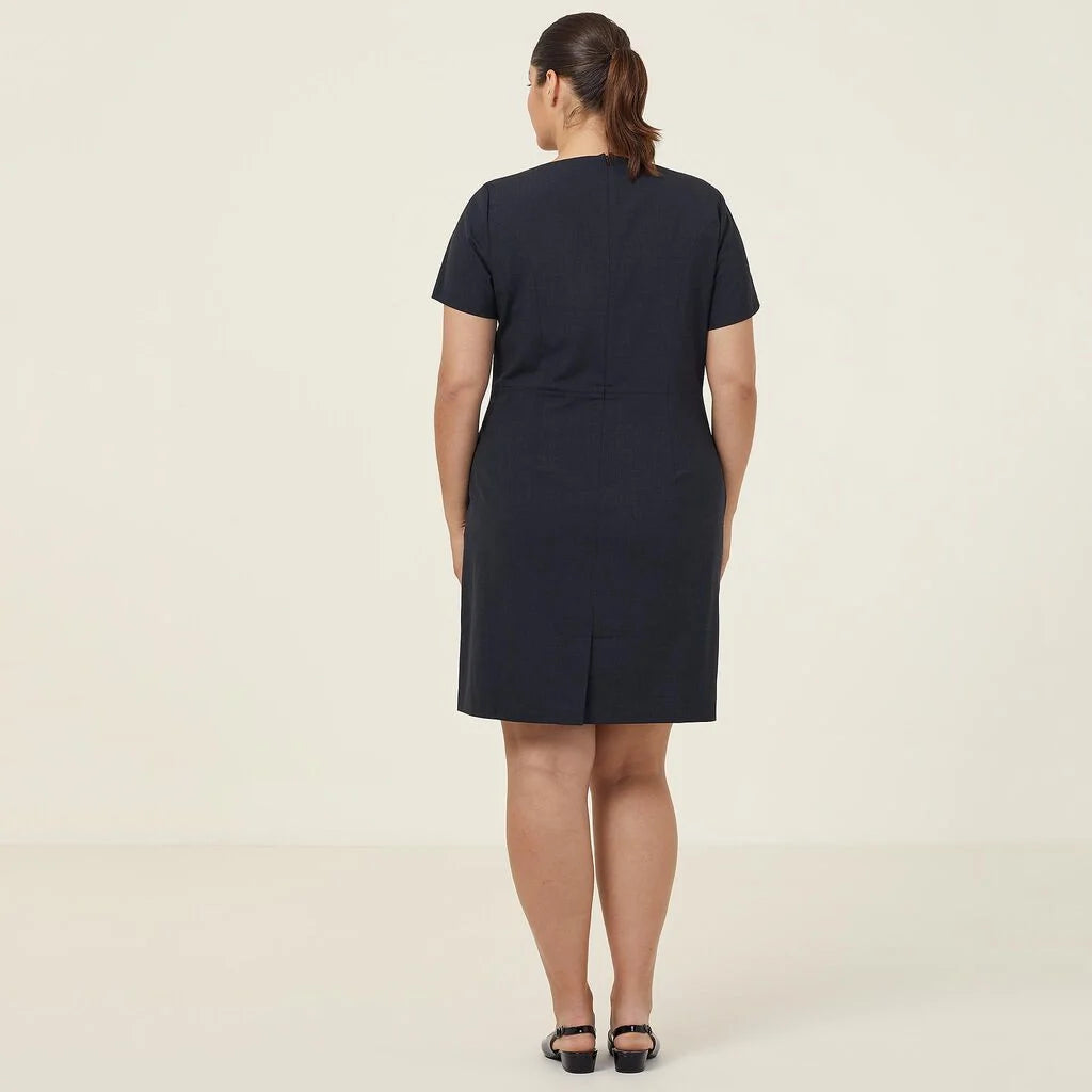 Stretch Wool Blend Short Sleeve Dress - CAT67K