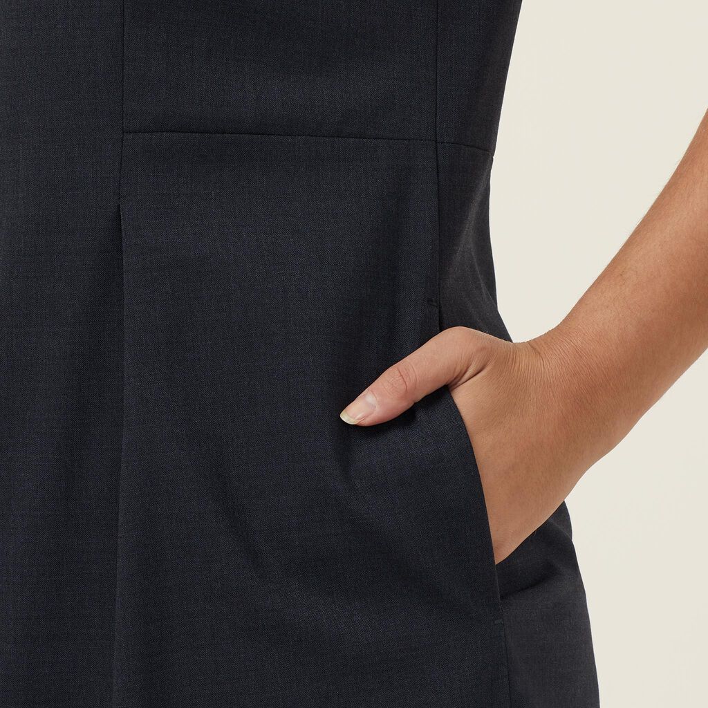 Stretch Wool Blend Short Sleeve Dress - CAT67K