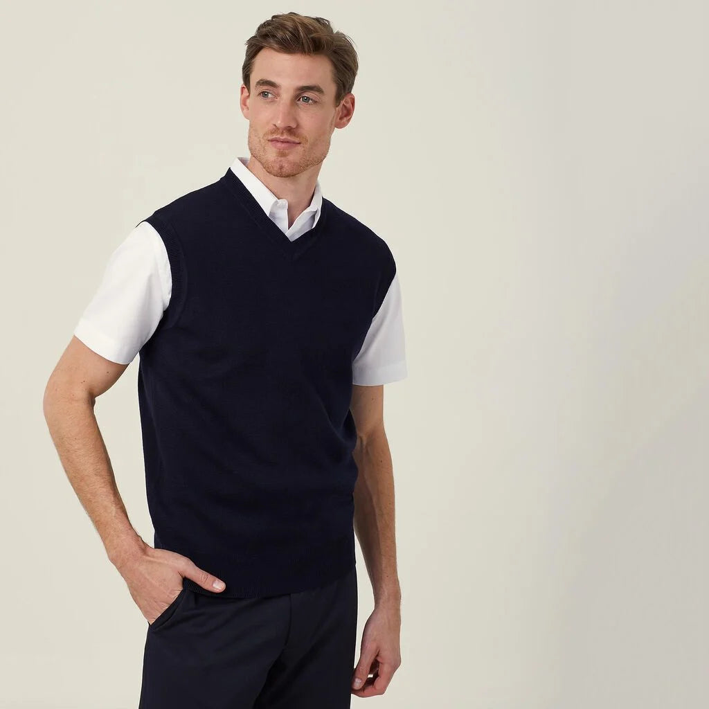 Wool Rich V-Neck Vest - CATE27
