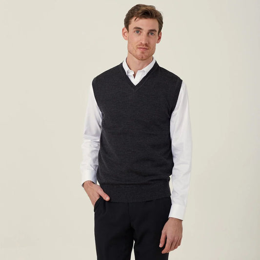 Merino Wool V-Neck Vest - CATE2A