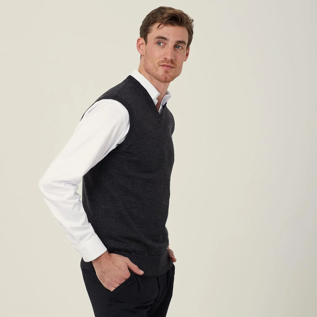 Merino Wool V-Neck Vest - CATE2A