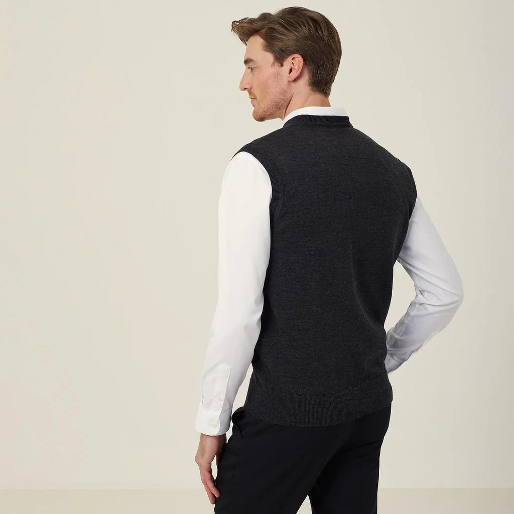 Merino Wool V-Neck Vest - CATE2A