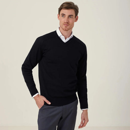 Merino Wool V-Neck Sweater - CATE2B