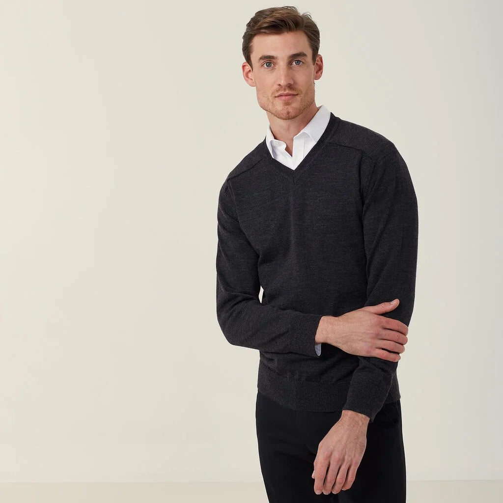 Merino Wool V-Neck Sweater - CATE2B