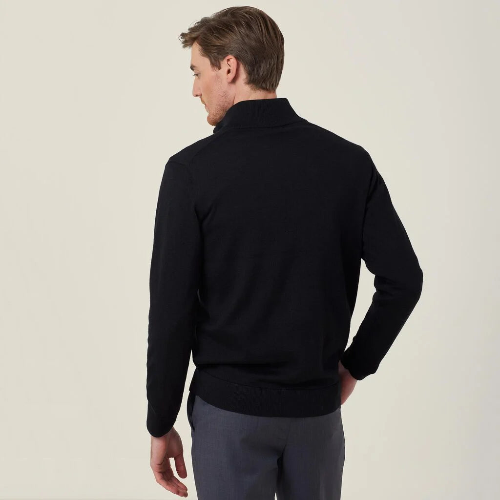 Trevira® Wool Blend Long Sleeve Zip Neck Jumper - CATE37