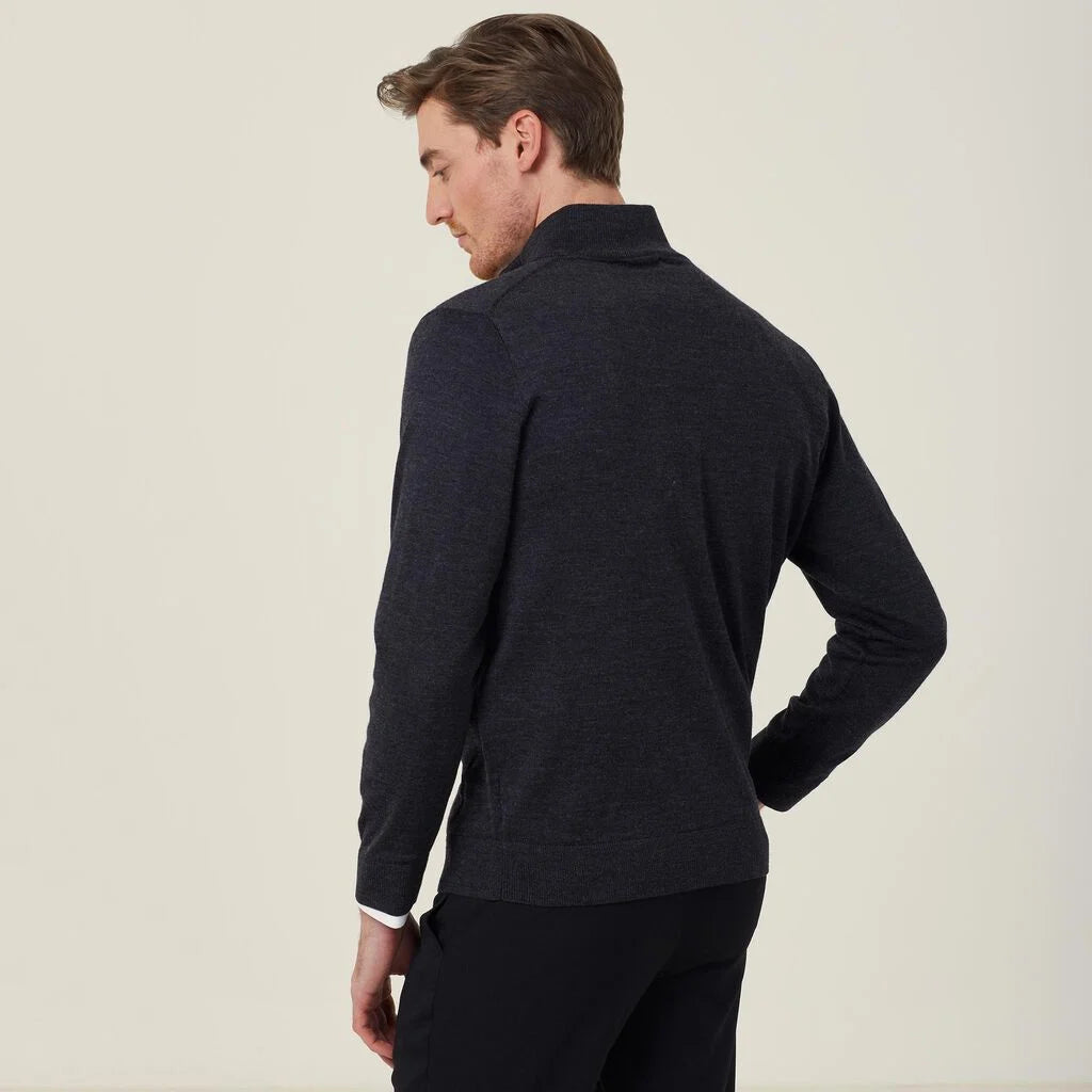Trevira® Wool Blend Long Sleeve Zip Neck Jumper - CATE37