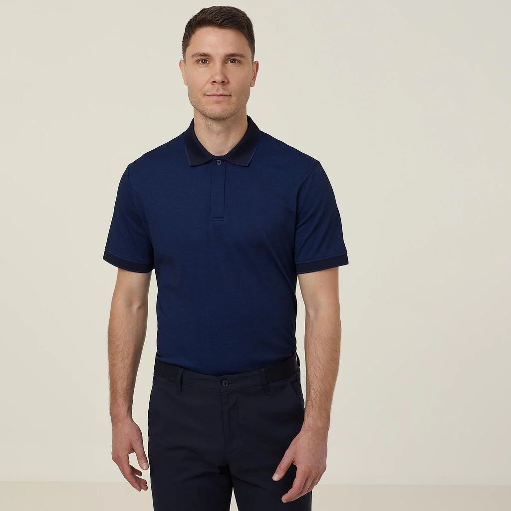 Textured Cotton Poly Short Sleeve Polo - CATJA4