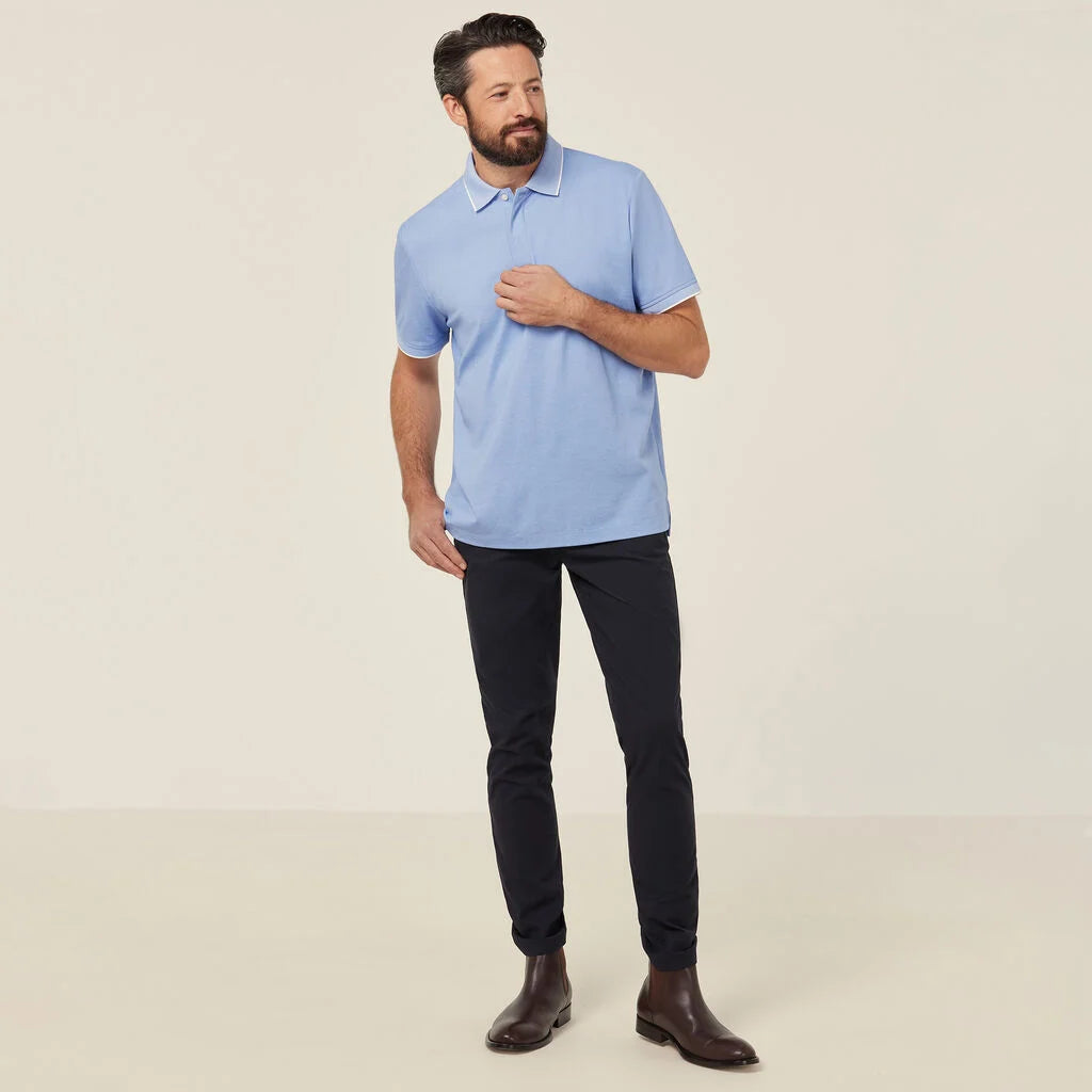 Textured Cotton Poly Short Sleeve Polo - CATJA4
