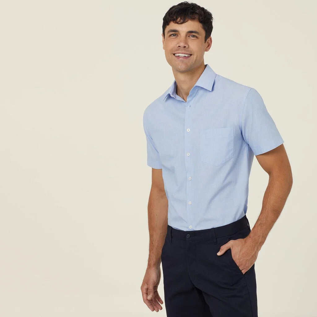 Poly Cotton End On End Short Sleeve Shirt - CATJB7