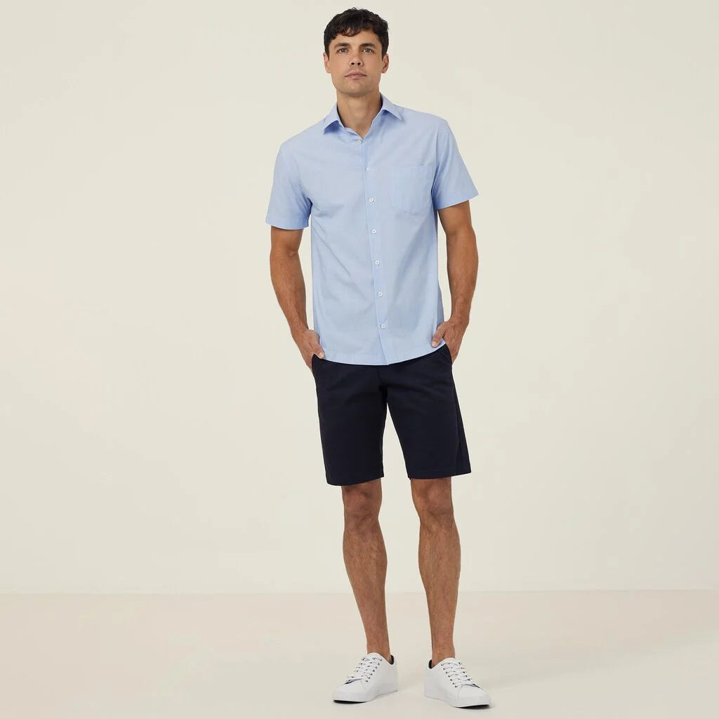 Poly Cotton End On End Short Sleeve Shirt - CATJB7