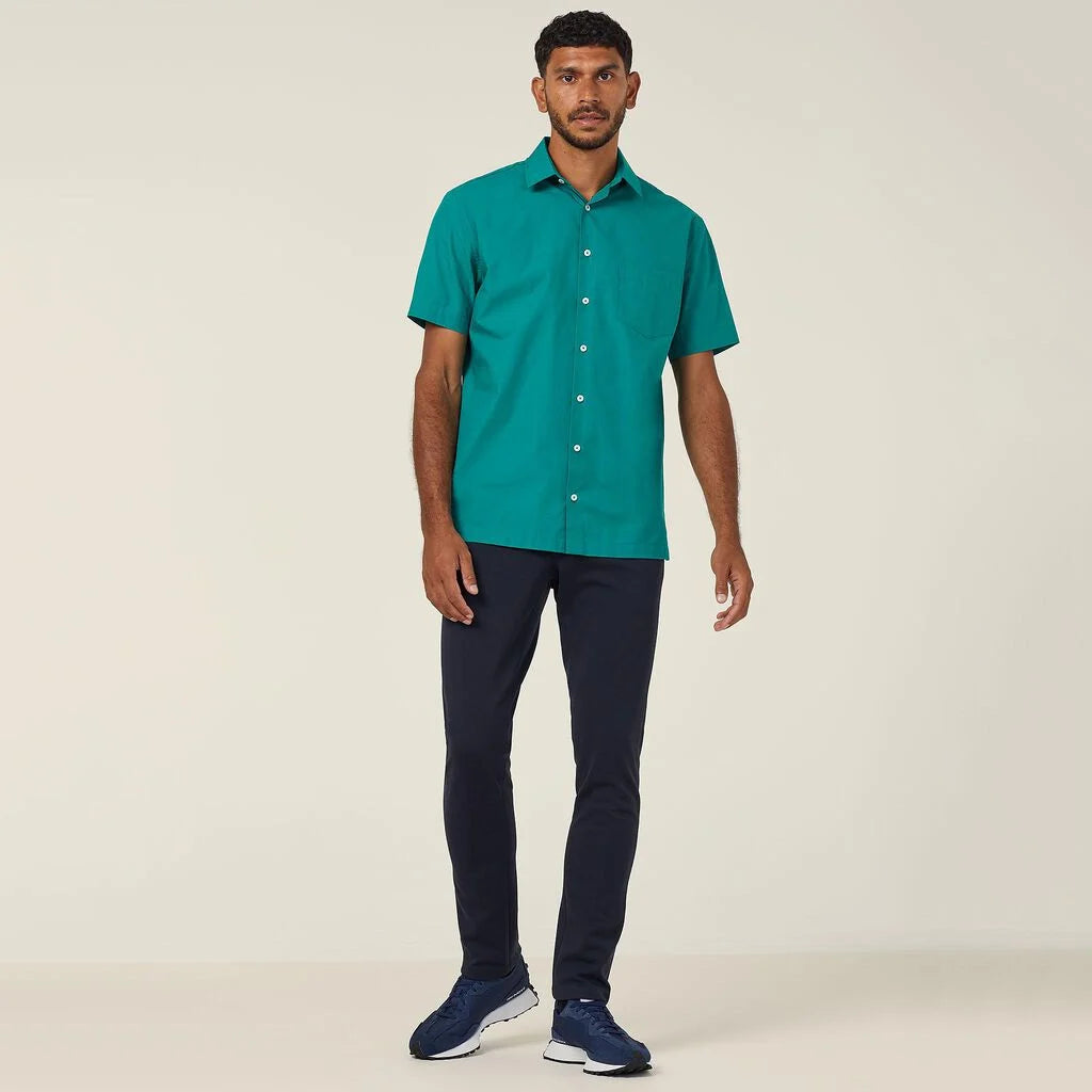 Poly Cotton End On End Short Sleeve Shirt - CATJB7