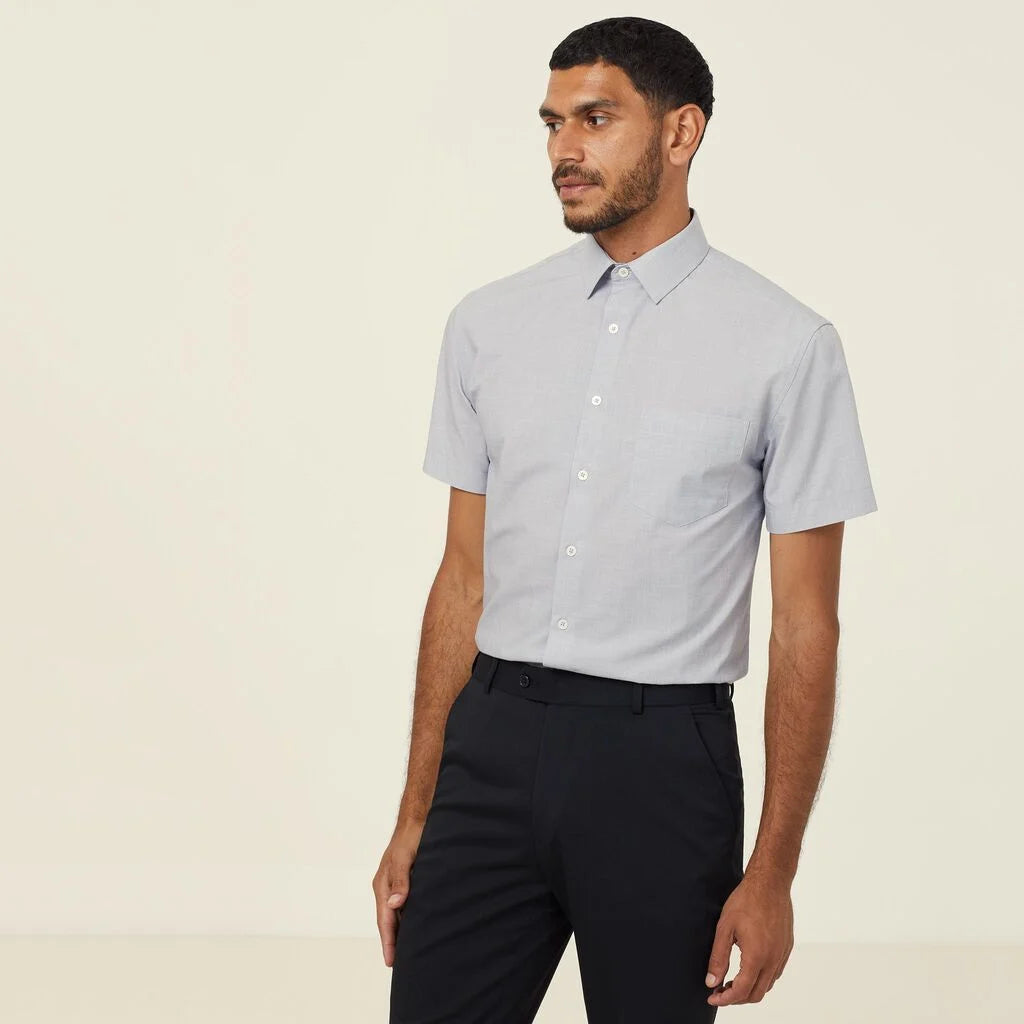 Poly Cotton End On End Short Sleeve Shirt - CATJB7