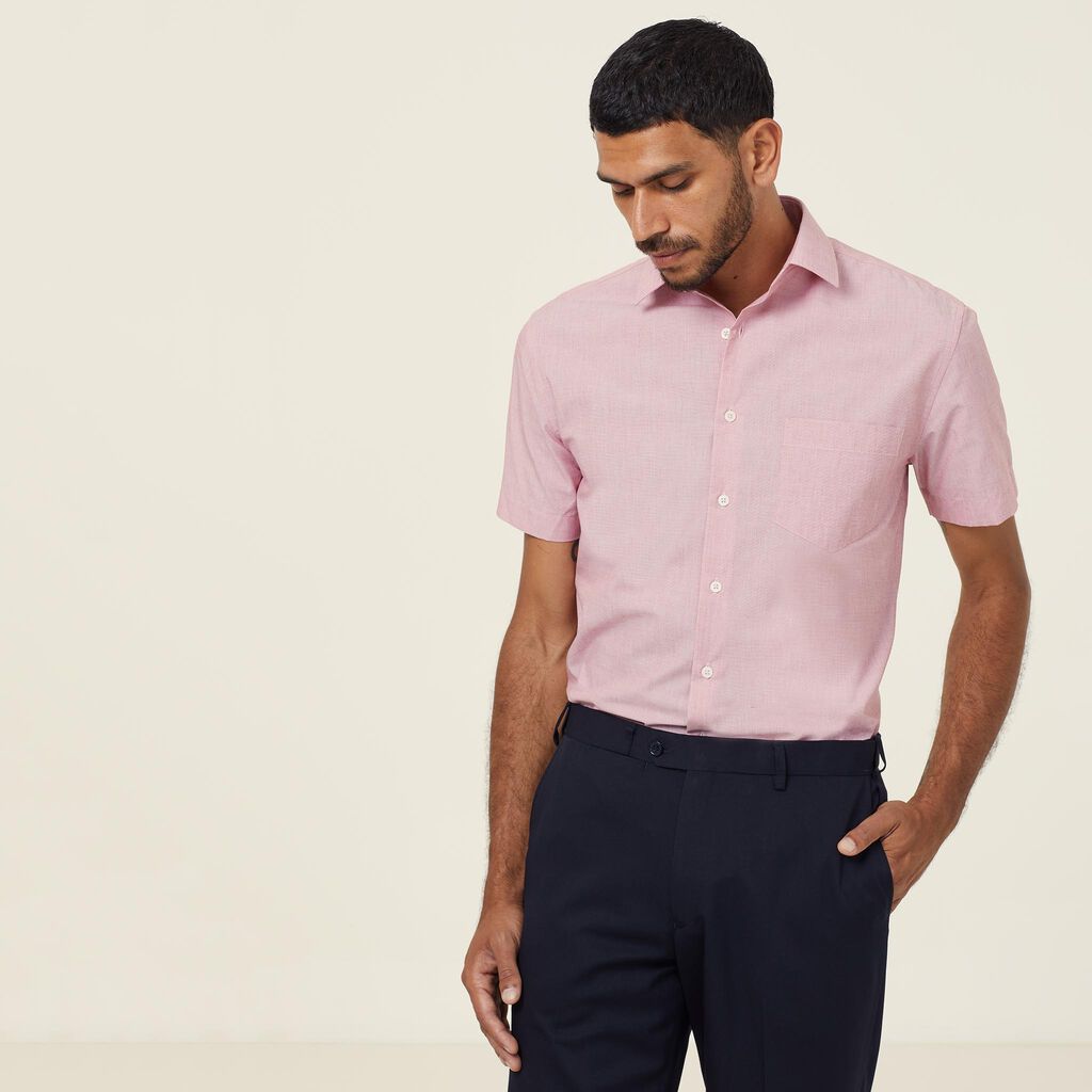 Poly Cotton End On End Short Sleeve Shirt - CATJB7