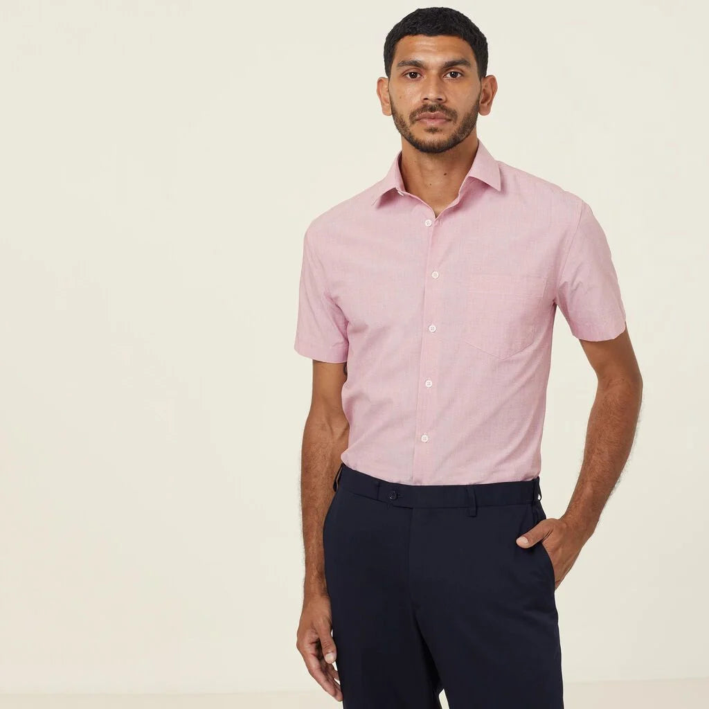 Poly Cotton End On End Short Sleeve Shirt - CATJB7