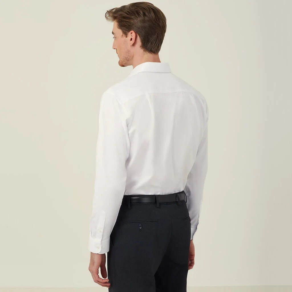 Stretch Textured Twill Long Sleeve Shirt - CATJCB