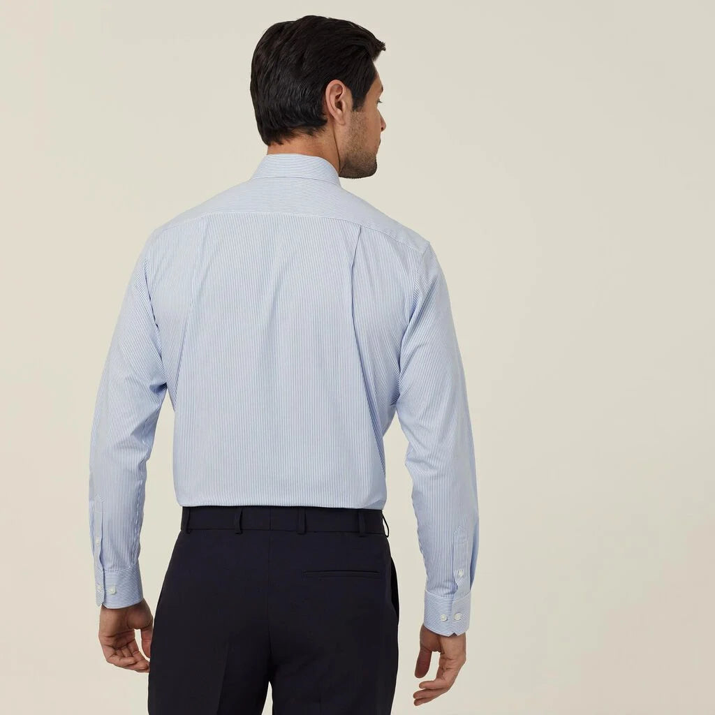 Avignon Fine Block Stripe Stretch Long Sleeve Shirt - CATJD9