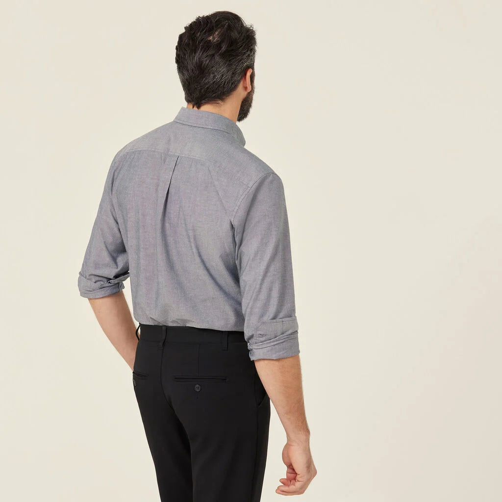 Cotton Chambray Long Sleeve Shirt - CATJJU