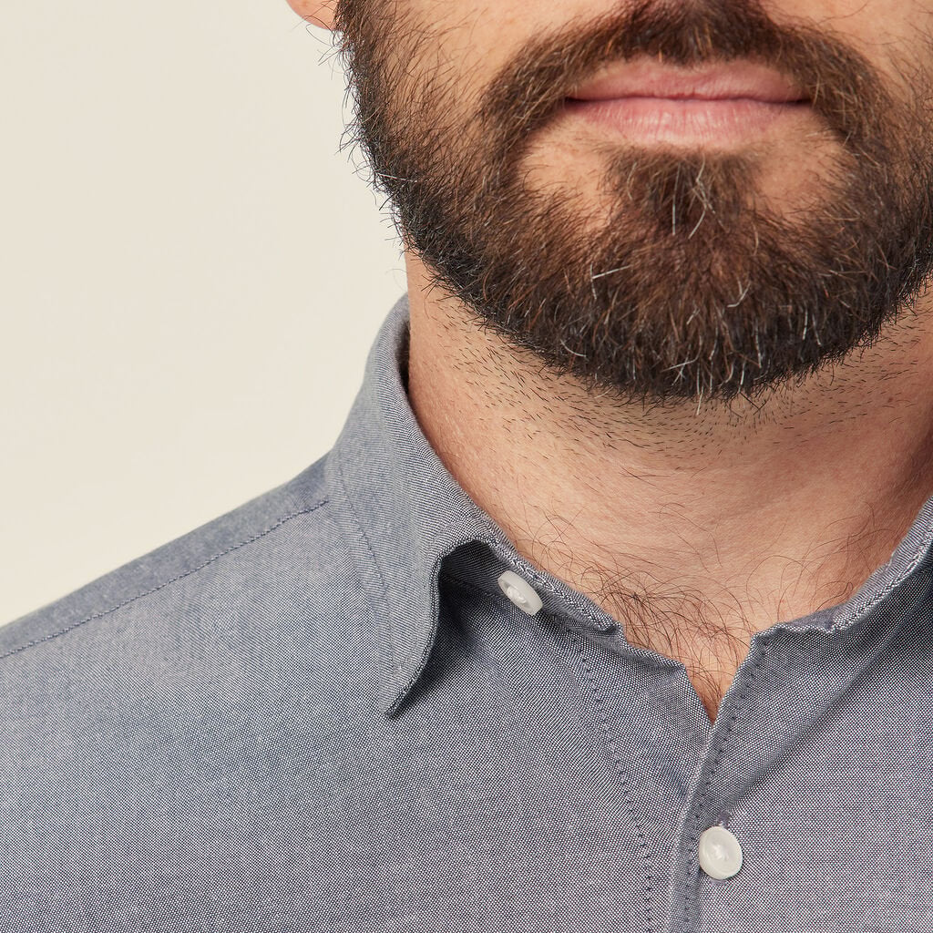 Cotton Chambray Long Sleeve Shirt - CATJJU