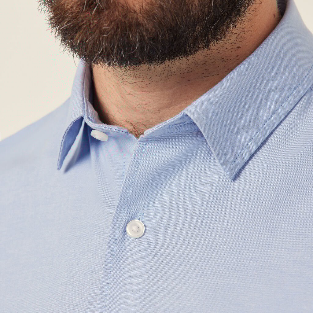 Cotton Chambray Long Sleeve Shirt - CATJJU