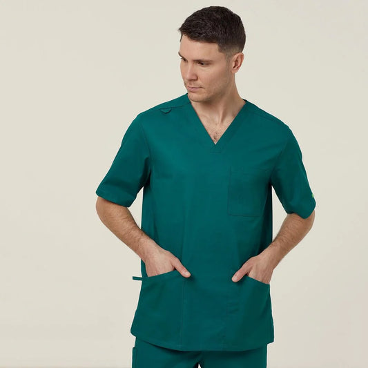 Vital Antibacterial Chang Scrub Top - CATRFS Hunter Green/Purple