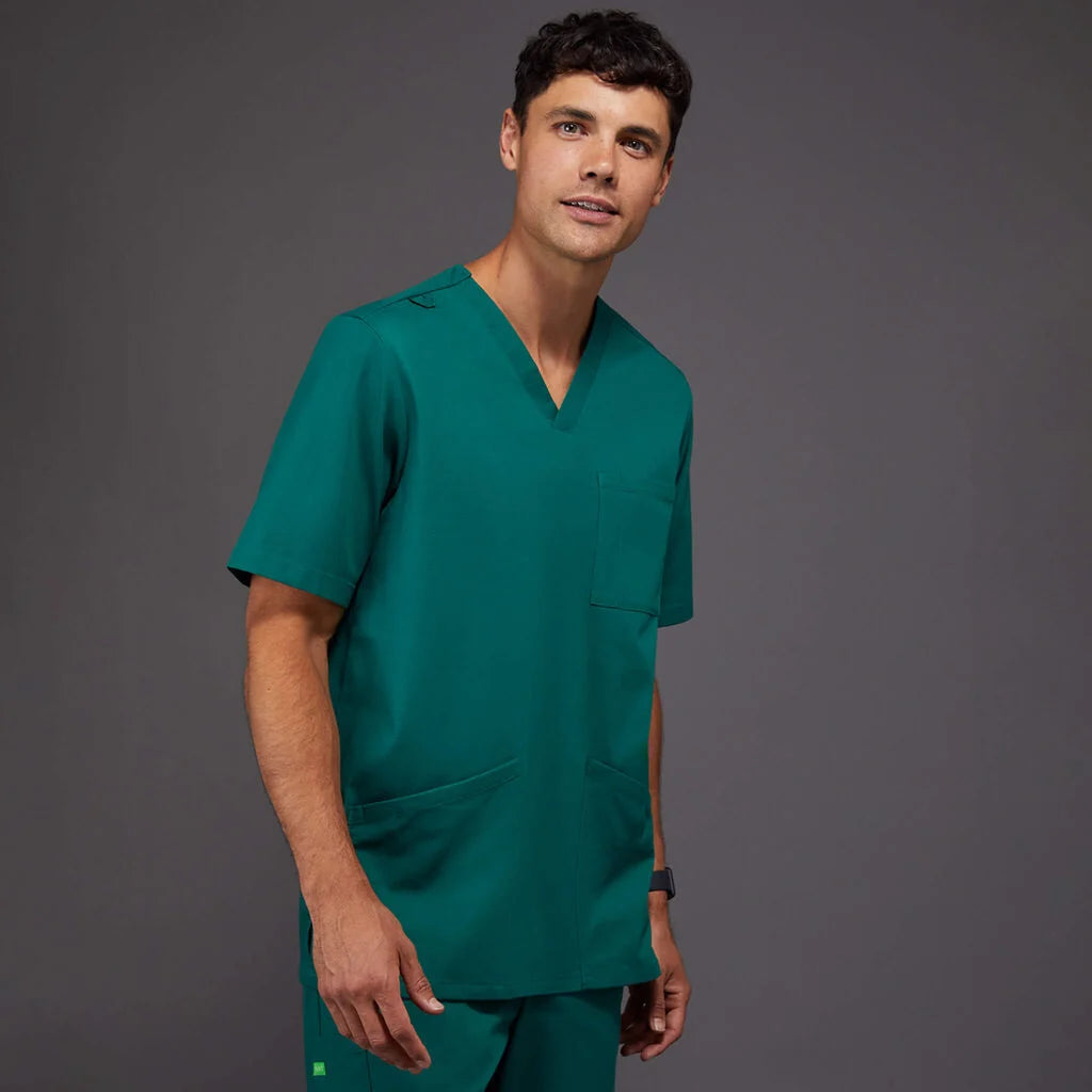 Vital Antibacterial Chang Scrub Top - CATRFS Hunter Green/Purple