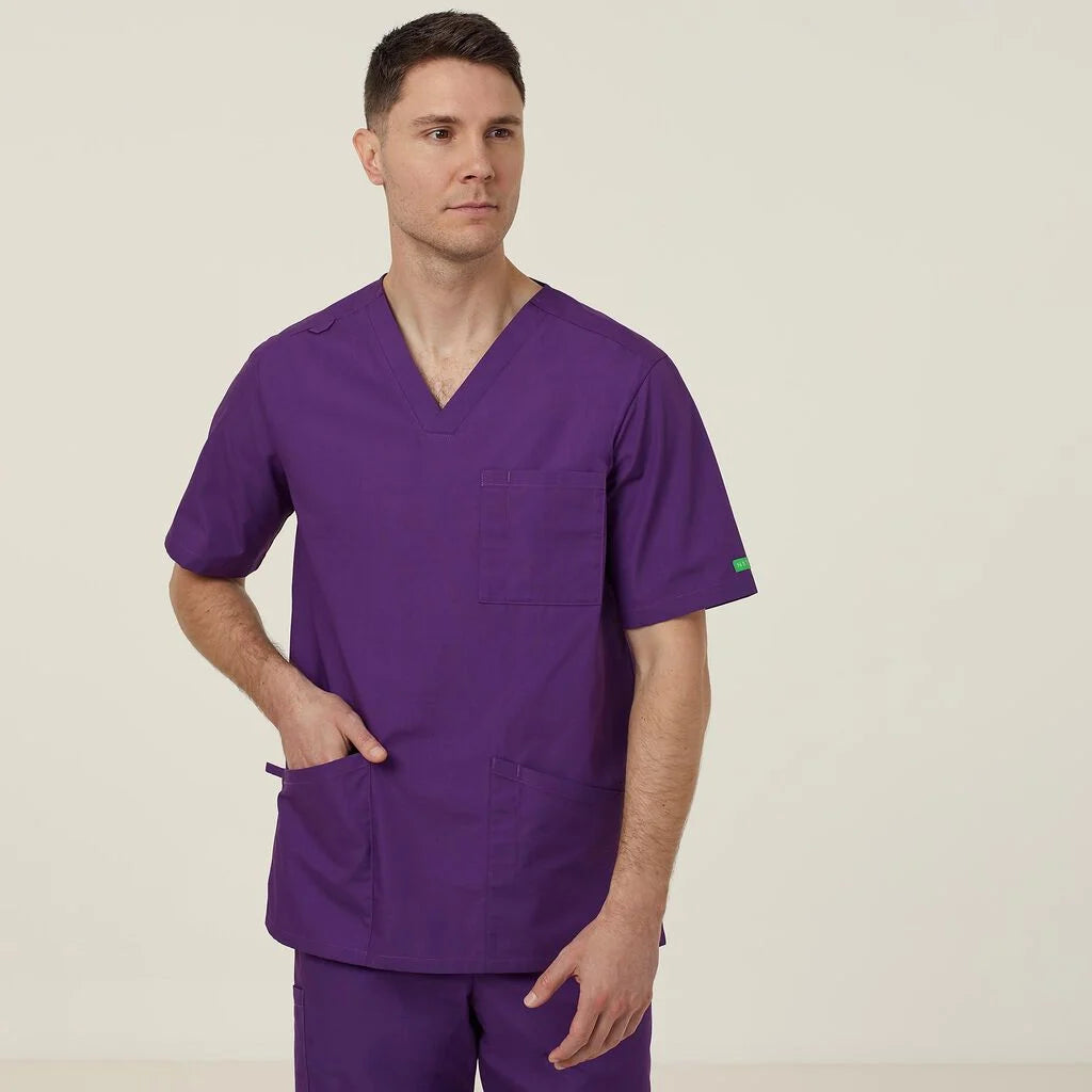 Vital Antibacterial Chang Scrub Top - CATRFS Hunter Green/Purple