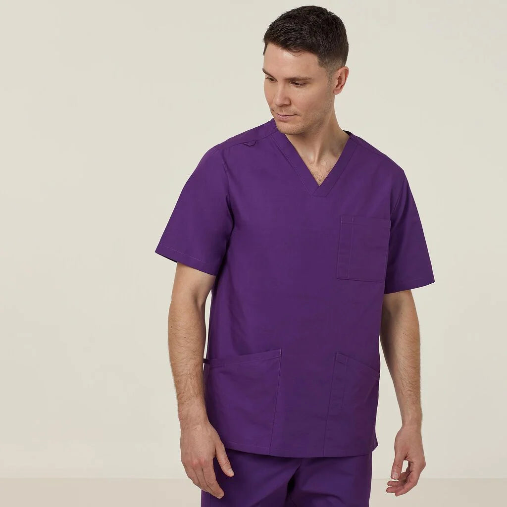 Vital Antibacterial Chang Scrub Top - CATRFS Hunter Green/Purple