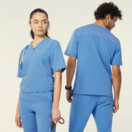 Invigorate Charles UNISEX Scrub Top CATRHL - Pink, Light Blue, Navy