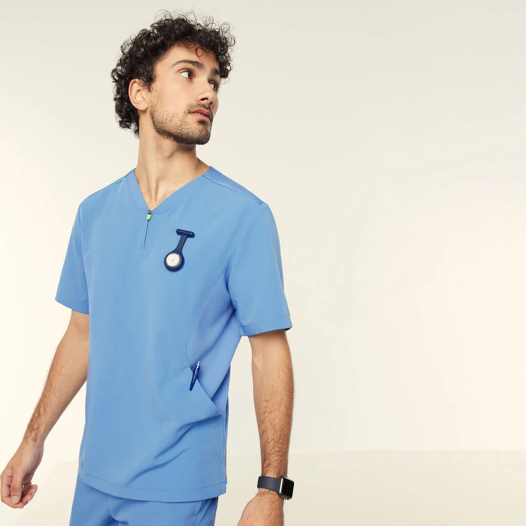 Invigorate Charles UNISEX Scrub Top CATRHL - Pink, Light Blue, Navy