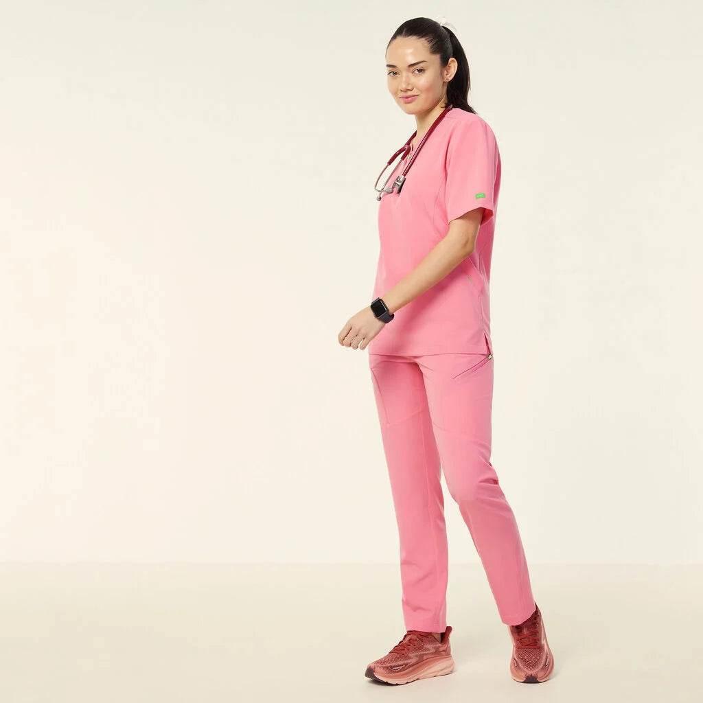 Invigorate Charles UNISEX Scrub Top CATRHL - Pink, Light Blue, Navy