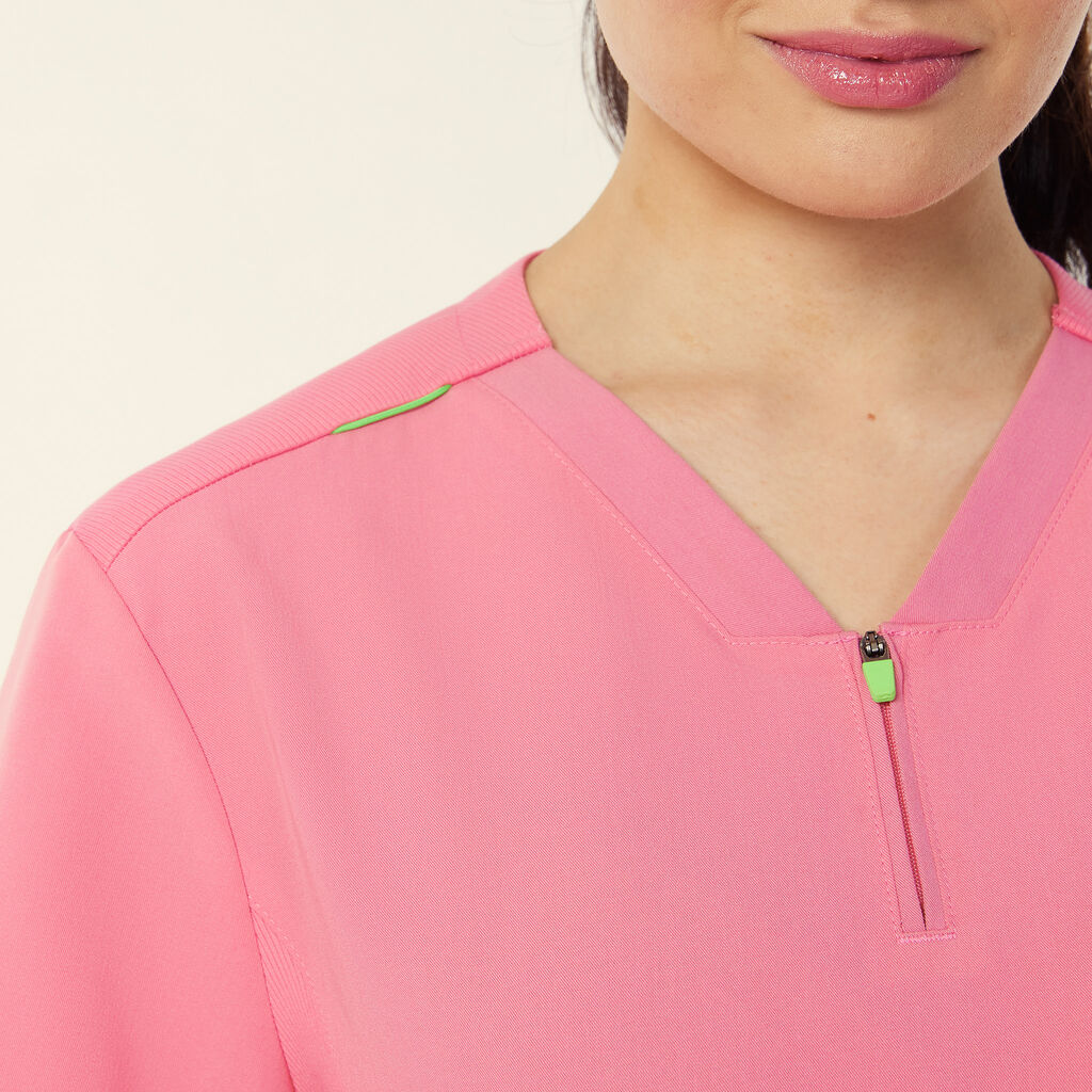 Invigorate Charles UNISEX Scrub Top CATRHL - Pink, Light Blue, Navy