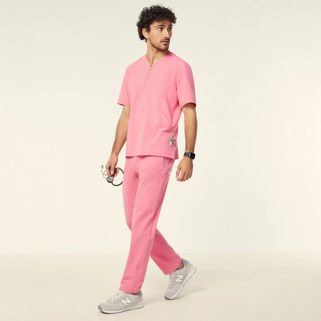 Invigorate Charles UNISEX Scrub Top CATRHL - Pink, Light Blue, Navy
