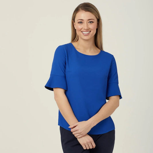 French Georgette Fluted Sleeve Top - CATU5T