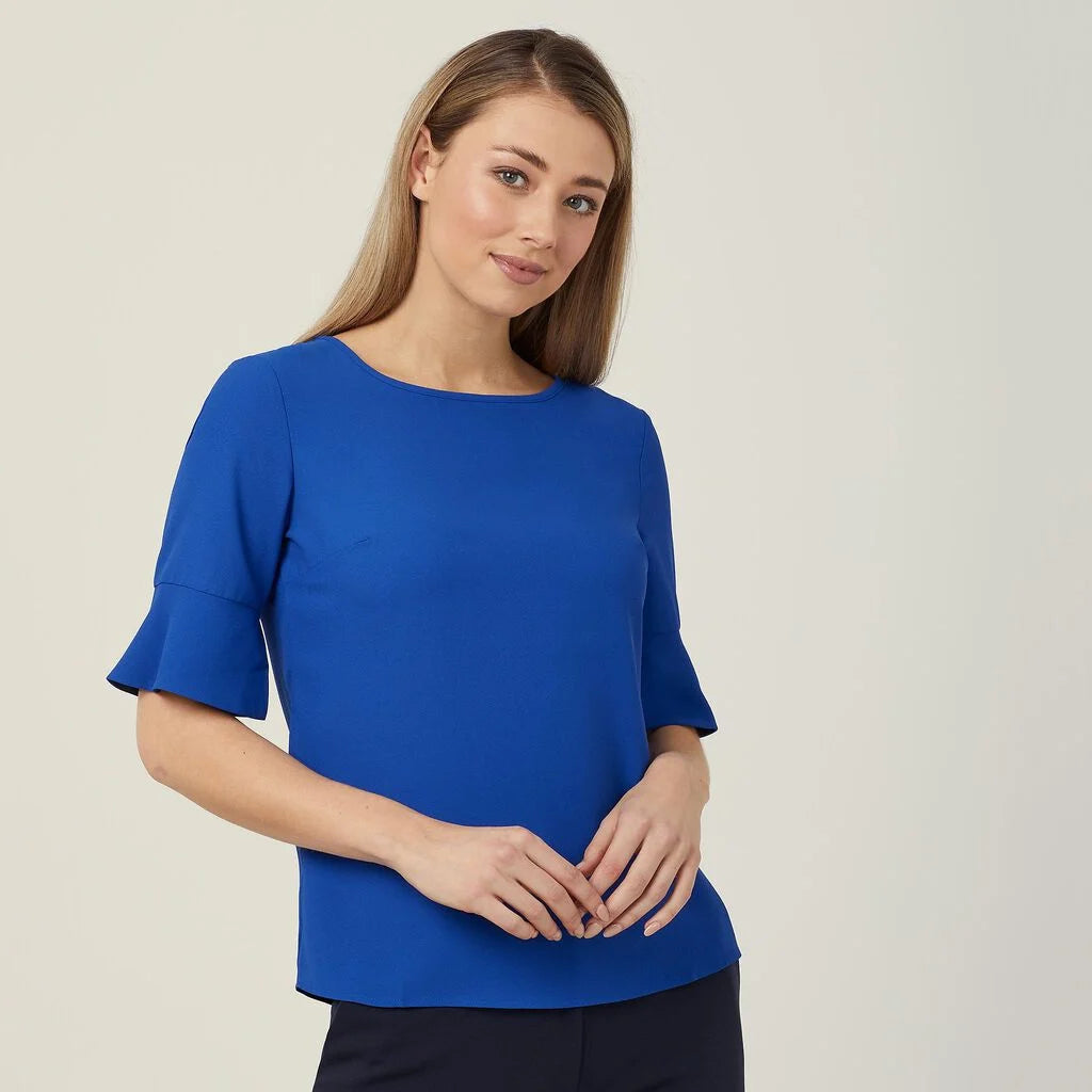 French Georgette Fluted Sleeve Top - CATU5T