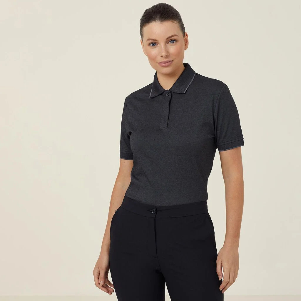 Textured Cotton Poly Short Sleeve Polo - CATUF9