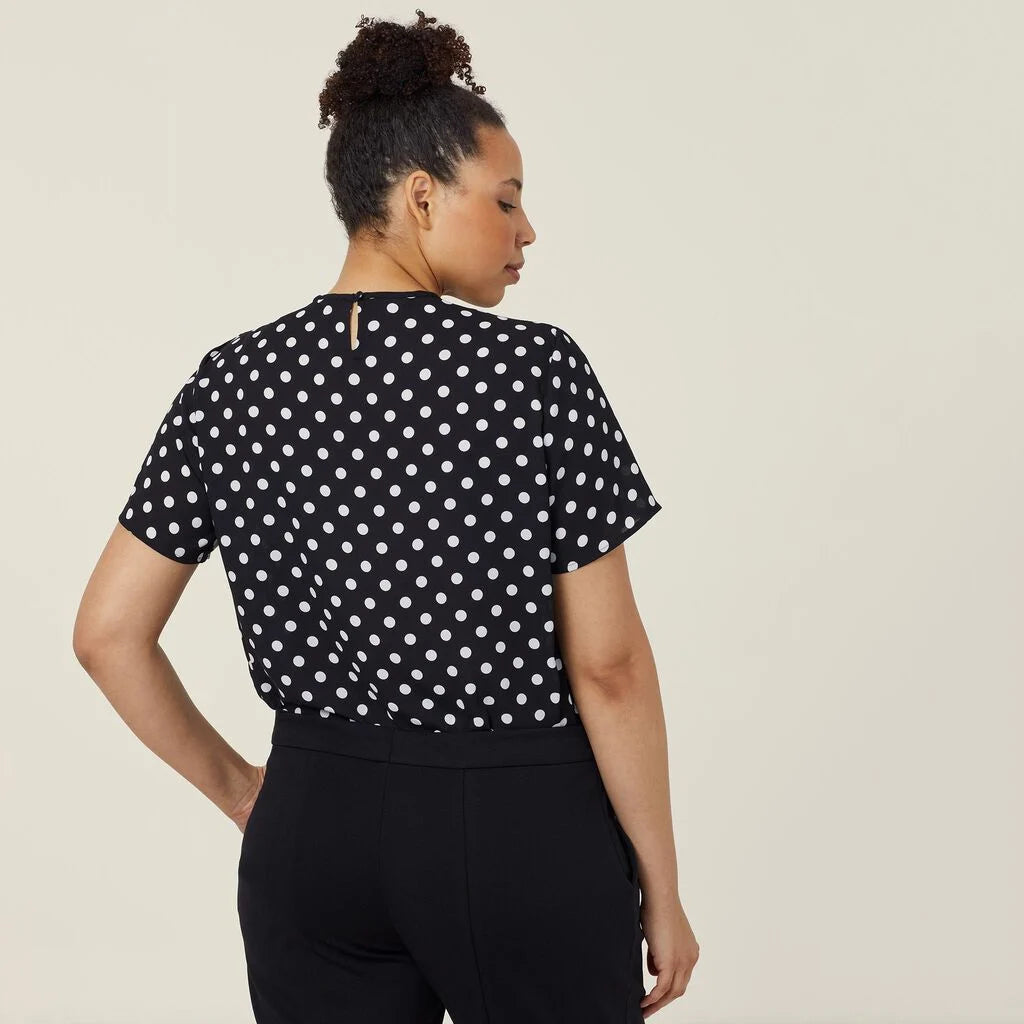 Georgie Short Sleeve Blouse - CATUKF Black/White